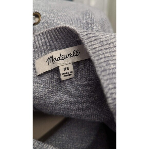Madewell Laced Back Swingy Sleeves Cotton Round Neck Knit Pullover‎ Sweater XS - Picture 6 of 10